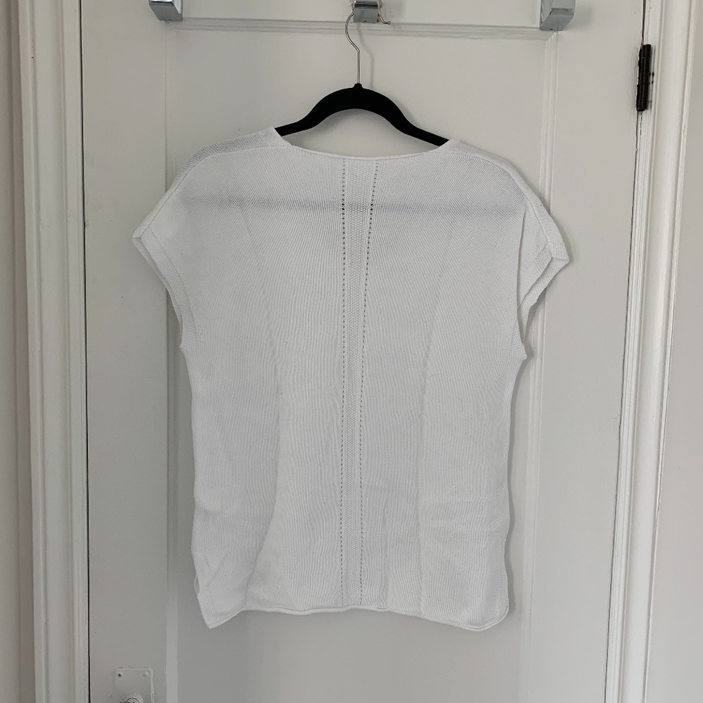 cotton white knit shirt - S - Picture 2 of 3